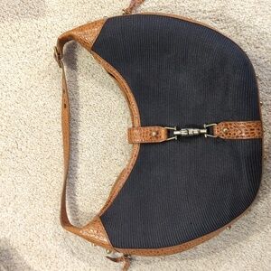 Eric javits brown leather and black bag